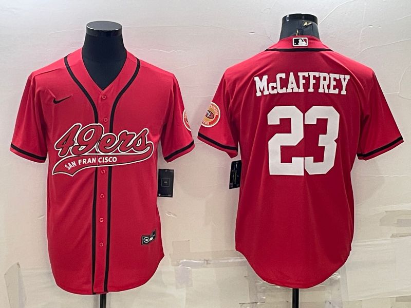 Men San Francisco 49ers 23 Mccaffrey Red 2022 Nike Co branded NFL Jersey